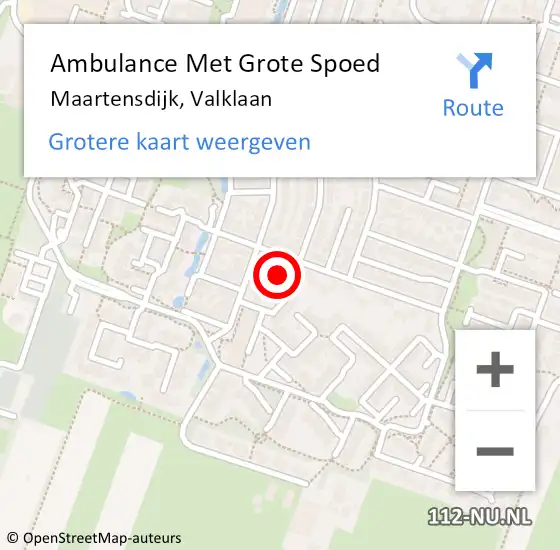 Locatie op kaart van de 112 melding: Ambulance Met Grote Spoed Naar Maartensdijk, Valklaan op 17 maart 2017 12:10