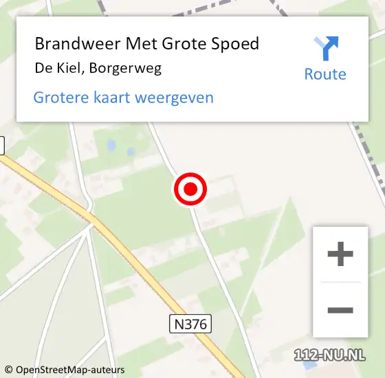 Locatie op kaart van de 112 melding: Brandweer Met Grote Spoed Naar De Kiel, Borgerweg op 17 maart 2017 13:30