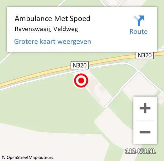 Locatie op kaart van de 112 melding: Ambulance Met Spoed Naar Ravenswaaij, Veldweg op 17 maart 2017 14:21