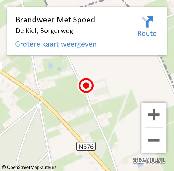 Locatie op kaart van de 112 melding: Brandweer Met Spoed Naar De Kiel, Borgerweg op 17 maart 2017 14:39