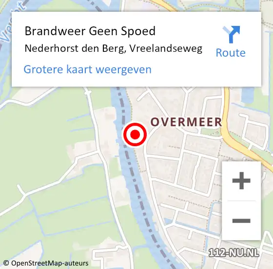 Locatie op kaart van de 112 melding: Brandweer Geen Spoed Naar Nederhorst den Berg, Vreelandseweg op 17 maart 2017 15:51