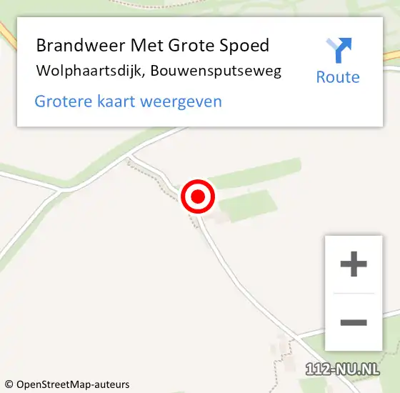 Locatie op kaart van de 112 melding: Brandweer Met Grote Spoed Naar Wolphaartsdijk, Bouwensputseweg op 17 maart 2017 16:07