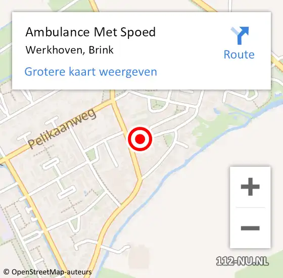 Locatie op kaart van de 112 melding: Ambulance Met Spoed Naar Werkhoven, Brink op 17 maart 2017 16:23