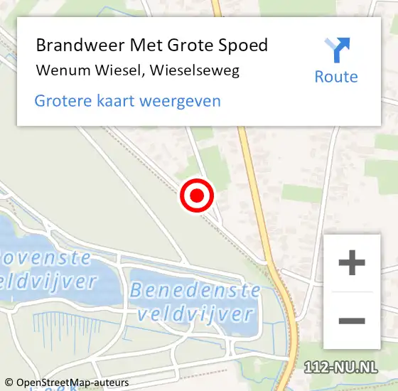 Locatie op kaart van de 112 melding: Brandweer Met Grote Spoed Naar Wenum Wiesel, Wieselseweg op 17 maart 2017 17:36