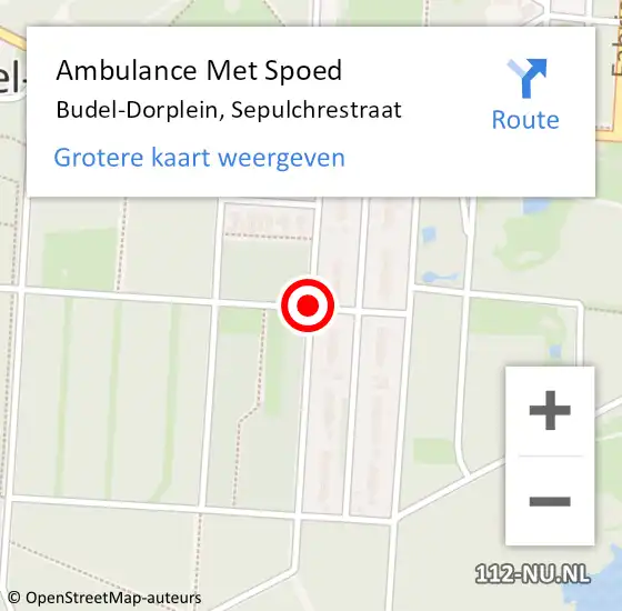 Locatie op kaart van de 112 melding: Ambulance Met Spoed Naar Budel-Dorplein, Sepulchrestraat op 17 maart 2017 19:35