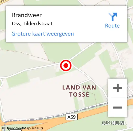 Locatie op kaart van de 112 melding: Brandweer Oss, Tilderdstraat op 17 maart 2017 19:41