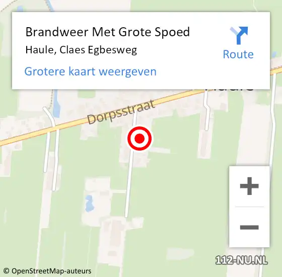 Locatie op kaart van de 112 melding: Brandweer Met Grote Spoed Naar Haule, Claes Egbesweg op 17 maart 2017 19:43