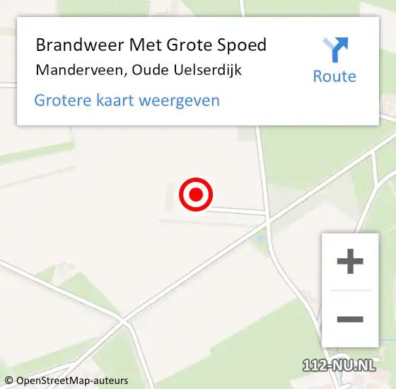 Locatie op kaart van de 112 melding: Brandweer Met Grote Spoed Naar Manderveen, Oude Uelserdijk op 17 maart 2017 19:47