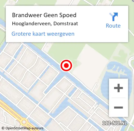 Locatie op kaart van de 112 melding: Brandweer Geen Spoed Naar Hooglanderveen, Domstraat op 17 maart 2017 19:56