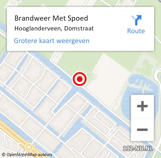 Locatie op kaart van de 112 melding: Brandweer Met Spoed Naar Hooglanderveen, Domstraat op 17 maart 2017 20:02