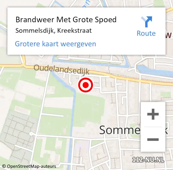 Locatie op kaart van de 112 melding: Brandweer Met Grote Spoed Naar Sommelsdijk, Kreekstraat op 17 maart 2017 20:06