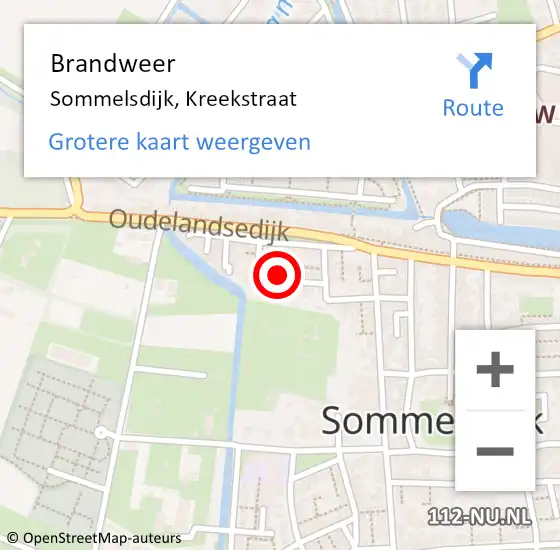 Locatie op kaart van de 112 melding: Brandweer Sommelsdijk, Kreekstraat op 17 maart 2017 20:48