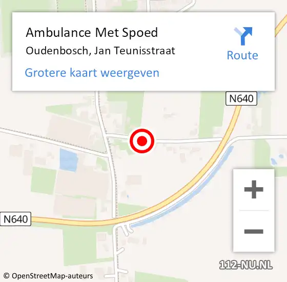 Locatie op kaart van de 112 melding: Ambulance Met Spoed Naar Oudenbosch, Jan Teunisstraat op 17 maart 2017 20:56