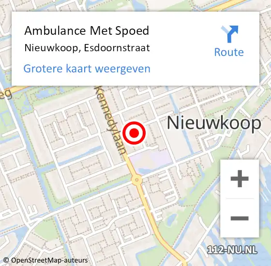 Locatie op kaart van de 112 melding: Ambulance Met Spoed Naar Nieuwkoop, Esdoornstraat op 17 maart 2017 21:04