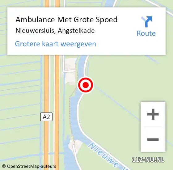 Locatie op kaart van de 112 melding: Ambulance Met Grote Spoed Naar Nieuwersluis, Angstelkade op 17 maart 2017 23:28