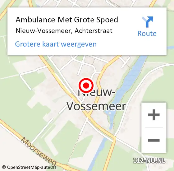 Locatie op kaart van de 112 melding: Ambulance Met Grote Spoed Naar Nieuw-Vossemeer, Achterstraat op 17 maart 2017 23:42