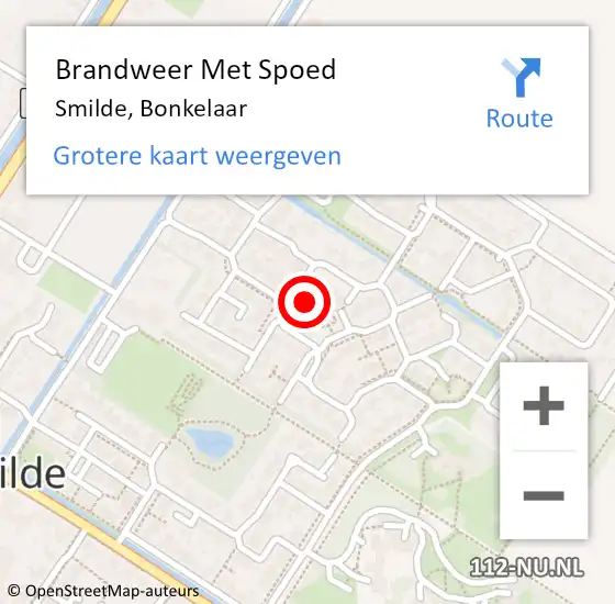 Locatie op kaart van de 112 melding: Brandweer Met Spoed Naar Smilde, Bonkelaar op 18 maart 2017 00:16