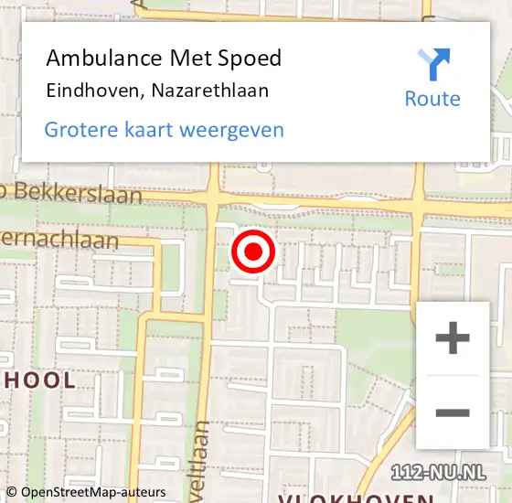 Locatie op kaart van de 112 melding: Ambulance Met Spoed Naar Eindhoven, Nazarethlaan op 18 maart 2017 04:54