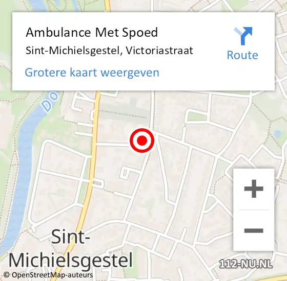 Locatie op kaart van de 112 melding: Ambulance Met Spoed Naar Sint-Michielsgestel, Victoriastraat op 18 maart 2017 06:54