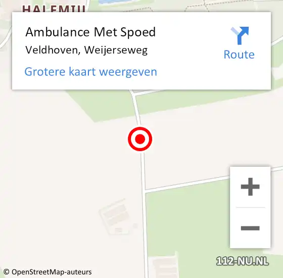 Locatie op kaart van de 112 melding: Ambulance Met Spoed Naar Veldhoven, Weijerseweg op 18 maart 2017 07:40