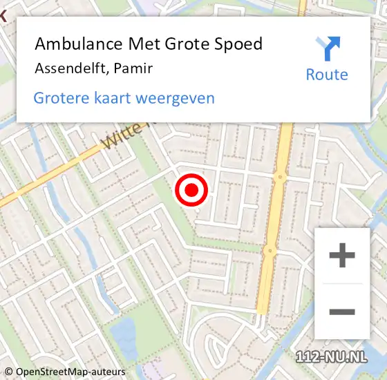 Locatie op kaart van de 112 melding: Ambulance Met Grote Spoed Naar Assendelft, Pamir op 18 maart 2017 07:53