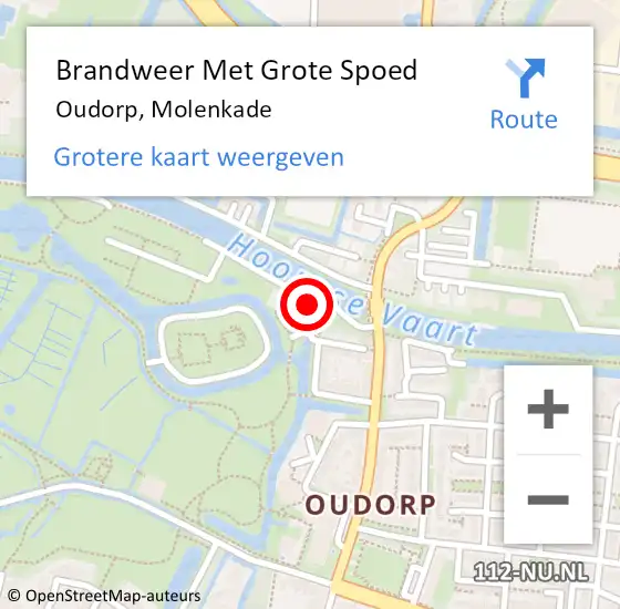 Locatie op kaart van de 112 melding: Brandweer Met Grote Spoed Naar Oudorp, Molenkade op 18 maart 2017 09:10