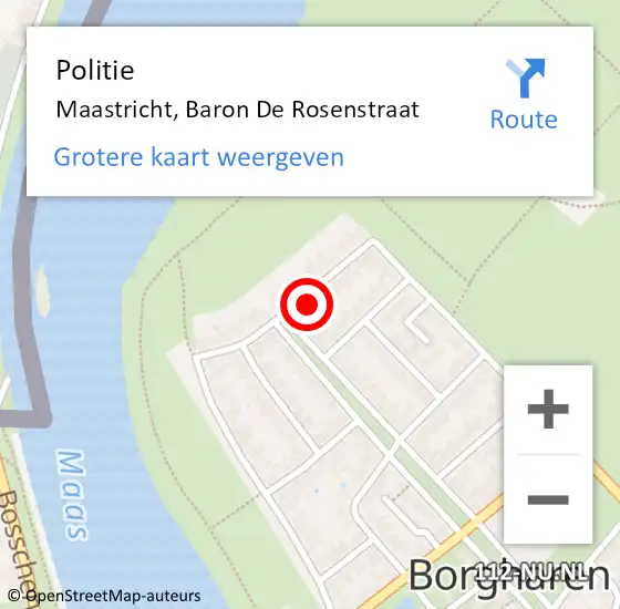 Locatie op kaart van de 112 melding: Politie Maastricht, Baron De Rosenstraat op 18 maart 2017 10:34