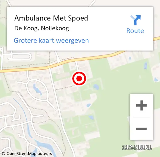 Locatie op kaart van de 112 melding: Ambulance Met Spoed Naar De Koog, Nollekoog op 18 maart 2017 10:38