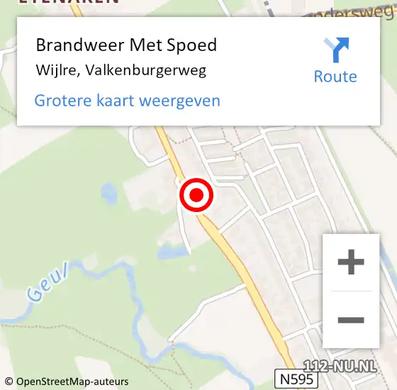 Locatie op kaart van de 112 melding: Brandweer Met Spoed Naar Wijlre, Valkenburgerweg op 18 maart 2017 11:28