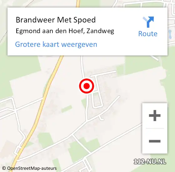 Locatie op kaart van de 112 melding: Brandweer Met Spoed Naar Egmond aan den Hoef, Zandweg op 18 maart 2017 12:22