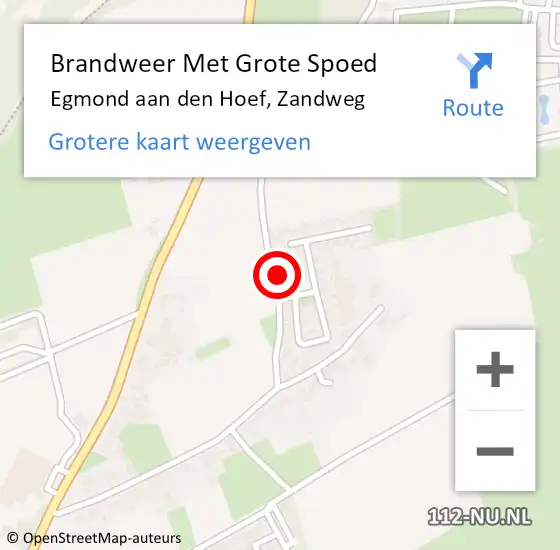 Locatie op kaart van de 112 melding: Brandweer Met Grote Spoed Naar Egmond aan den Hoef, Zandweg op 18 maart 2017 12:30