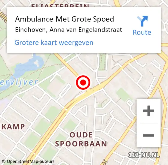 Locatie op kaart van de 112 melding: Ambulance Met Grote Spoed Naar Eindhoven, Anna Van Engelandstraat op 18 maart 2017 12:58