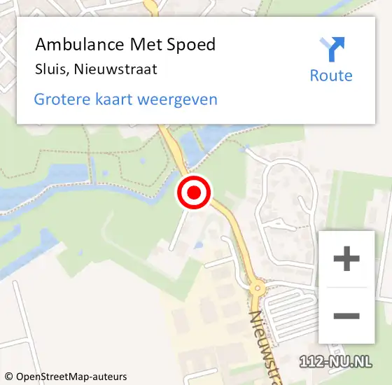 Locatie op kaart van de 112 melding: Ambulance Met Spoed Naar Sluis, Nieuwstraat op 18 maart 2017 15:09