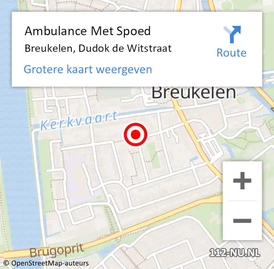 Locatie op kaart van de 112 melding: Ambulance Met Spoed Naar Breukelen, Dudok de Witstraat op 18 maart 2017 16:37