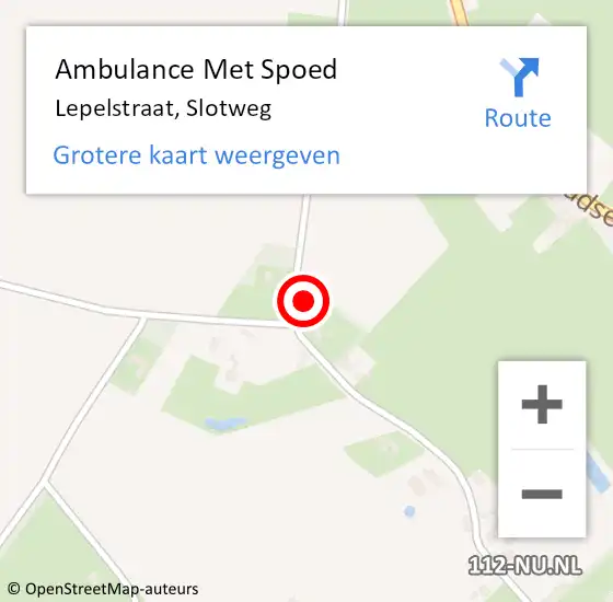 Locatie op kaart van de 112 melding: Ambulance Met Spoed Naar Lepelstraat, Slotweg op 18 maart 2017 16:50