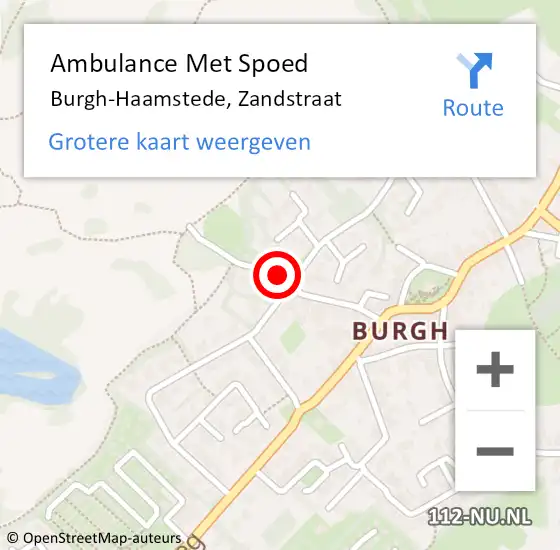 Locatie op kaart van de 112 melding: Ambulance Met Spoed Naar Burgh-Haamstede, Zandstraat op 18 maart 2017 17:01