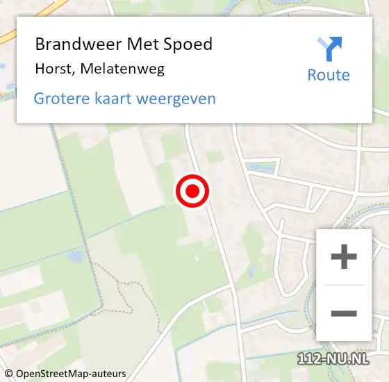 Locatie op kaart van de 112 melding: Brandweer Met Spoed Naar Horst, Melatenweg op 18 maart 2017 17:01