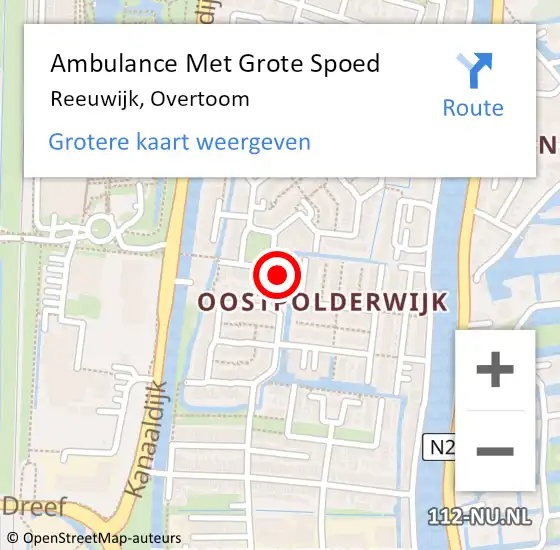 Locatie op kaart van de 112 melding: Ambulance Met Grote Spoed Naar Reeuwijk, Overtoom op 18 maart 2017 18:09