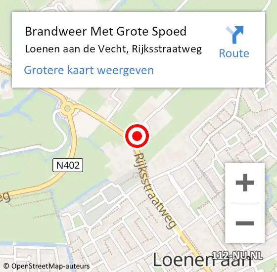 Locatie op kaart van de 112 melding: Brandweer Met Grote Spoed Naar Loenen aan de Vecht, Rijksstraatweg op 18 maart 2017 18:13