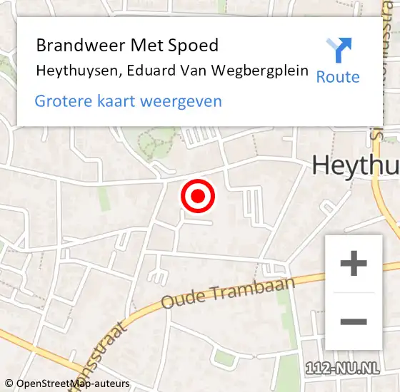 Locatie op kaart van de 112 melding: Brandweer Met Spoed Naar Heythuysen, Eduard Van Wegbergplein op 18 maart 2017 18:50