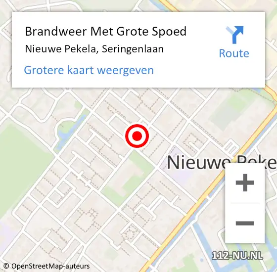 Locatie op kaart van de 112 melding: Brandweer Met Grote Spoed Naar Nieuwe Pekela, Seringenlaan op 18 maart 2017 18:54