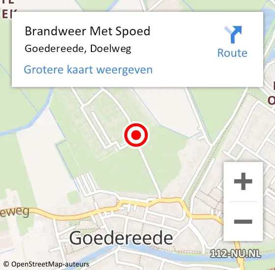 Locatie op kaart van de 112 melding: Brandweer Met Spoed Naar Goedereede, Doelweg op 18 maart 2017 20:30