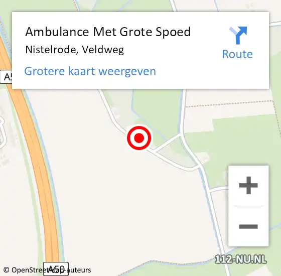 Locatie op kaart van de 112 melding: Ambulance Met Grote Spoed Naar Nistelrode, Veldweg op 18 maart 2017 21:15