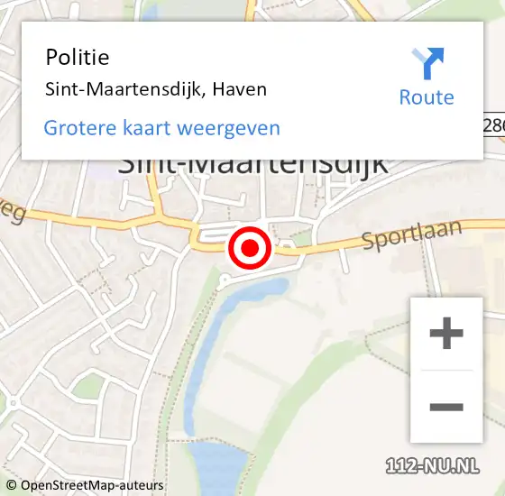Locatie op kaart van de 112 melding: Politie Sint-Maartensdijk, Haven op 18 maart 2017 21:25