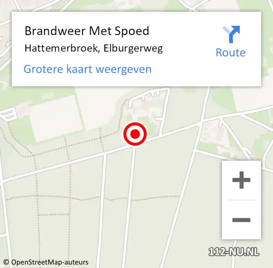 Locatie op kaart van de 112 melding: Brandweer Met Spoed Naar Hattemerbroek, Elburgerweg op 18 maart 2017 21:45