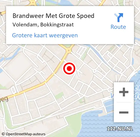 Locatie op kaart van de 112 melding: Brandweer Met Grote Spoed Naar Volendam, Bokkingstraat op 18 maart 2017 22:38