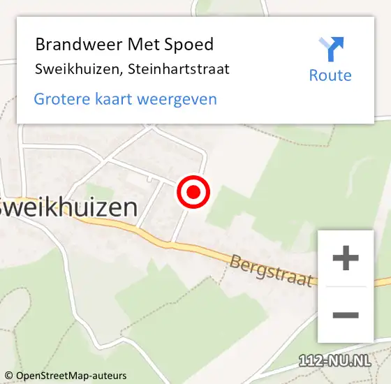 Locatie op kaart van de 112 melding: Brandweer Met Spoed Naar Sweikhuizen, Steinhartstraat op 18 maart 2017 22:39