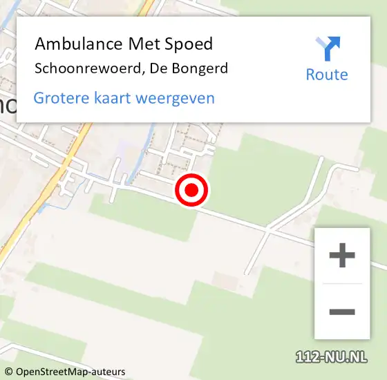 Locatie op kaart van de 112 melding: Ambulance Met Spoed Naar Schoonrewoerd, De Bongerd op 19 maart 2017 00:07