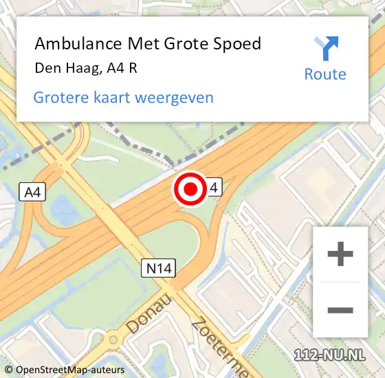 Locatie op kaart van de 112 melding: Ambulance Met Grote Spoed Naar Den Haag, A1 op 19 maart 2017 00:38
