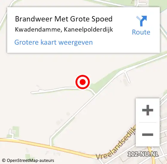 Locatie op kaart van de 112 melding: Brandweer Met Grote Spoed Naar Kwadendamme, Kaneelpolderdijk op 19 maart 2017 02:03